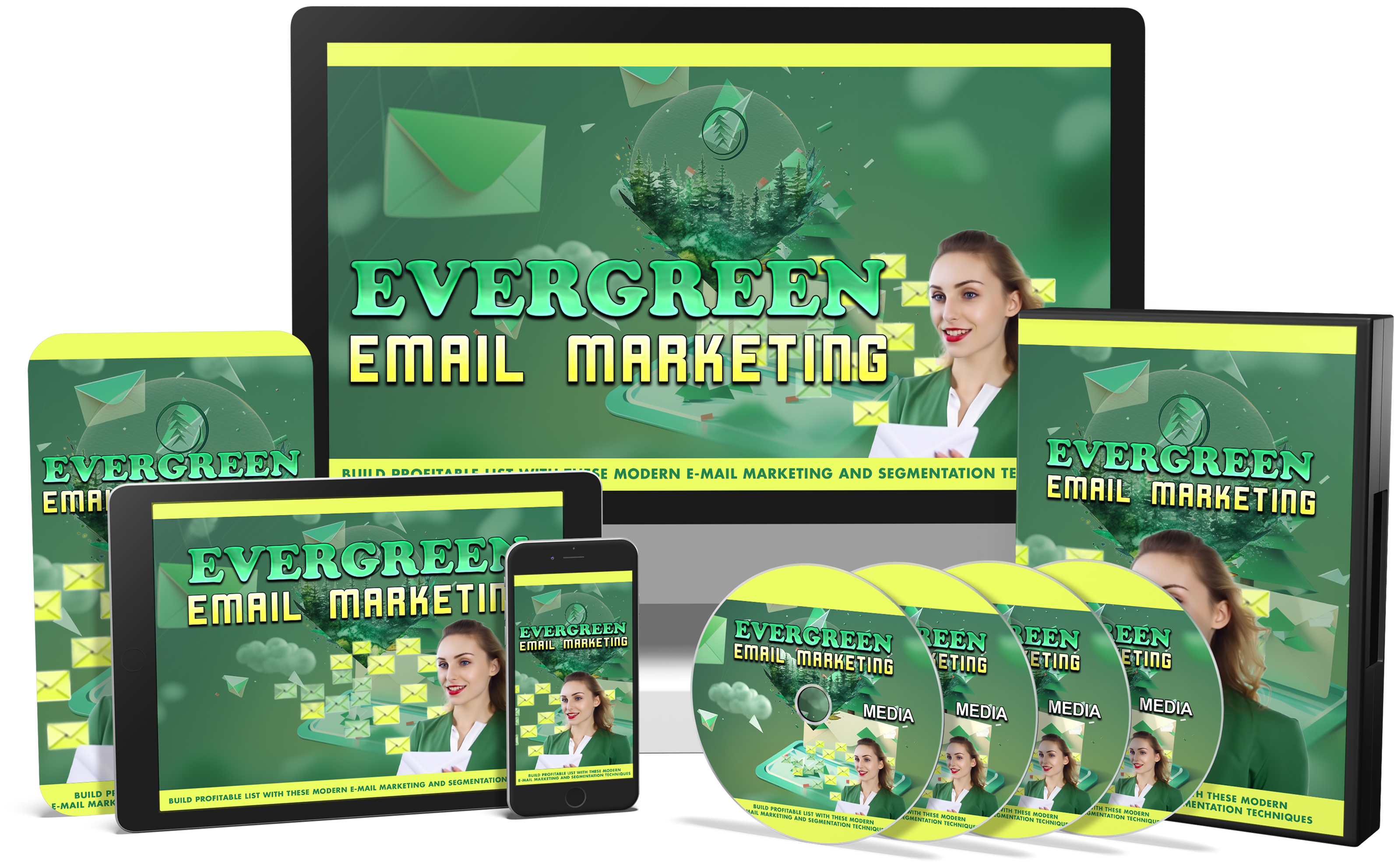 Cover of the 'Evergreen Email Marketing Upgrade,' highlighting the advanced video training series for deepening email marketing skills.